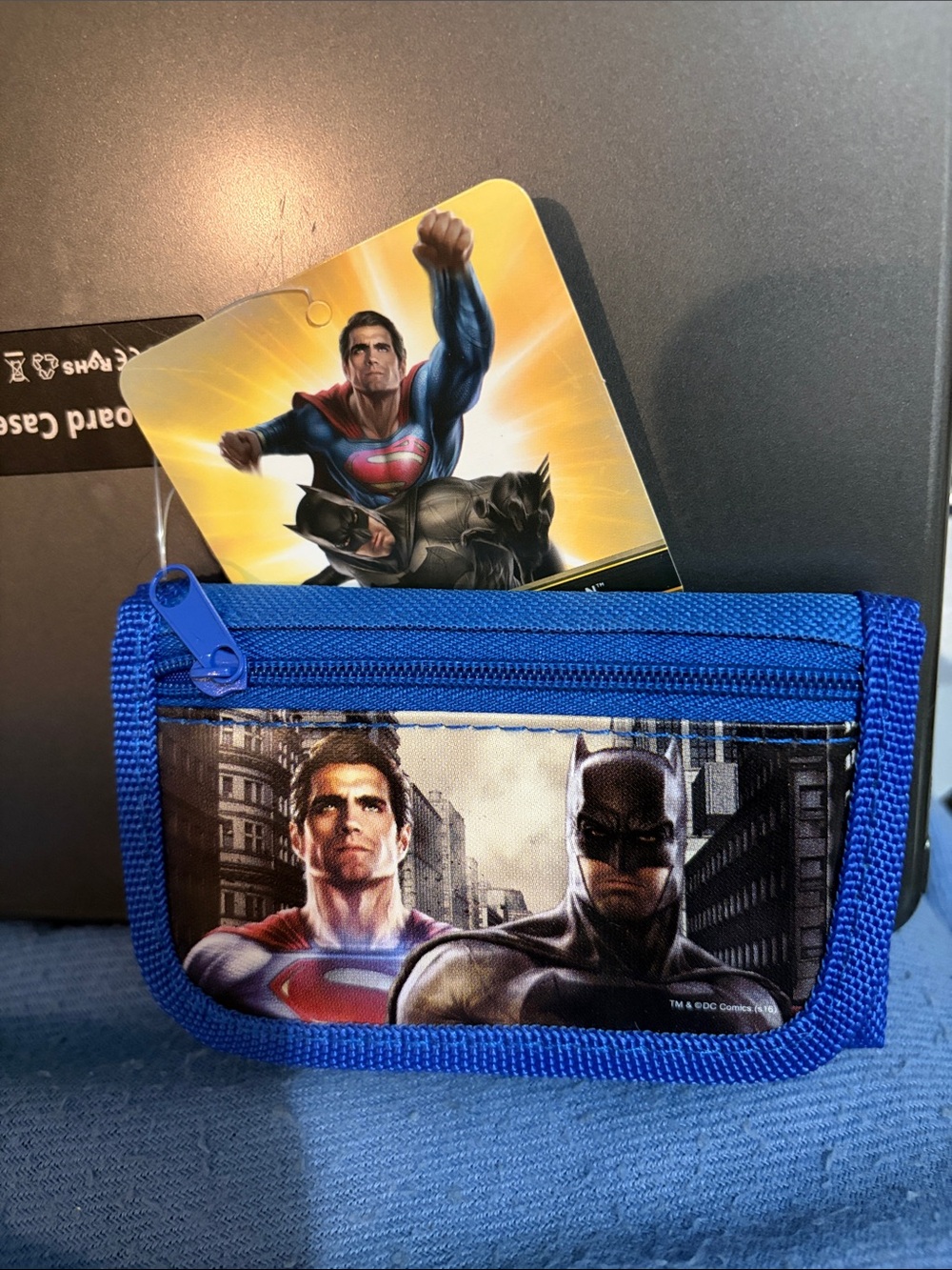 Blue Superhero Zip Card Wallet - Unbranded